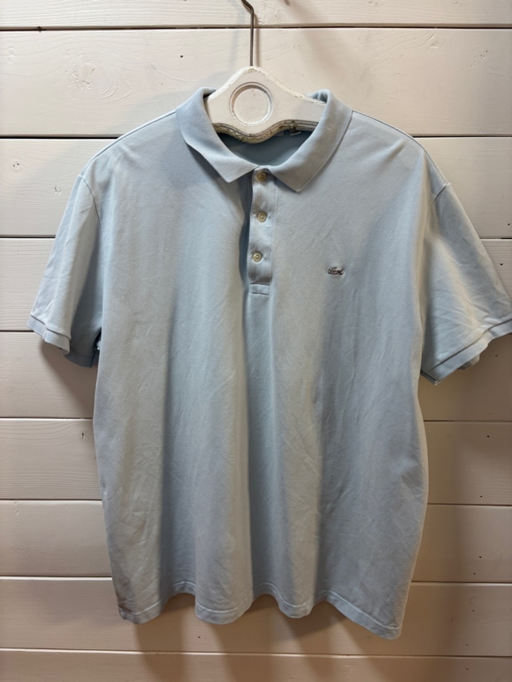 LACOSTE Light Blue Polo Shirt Size 8/3XL Slim Fit run Small